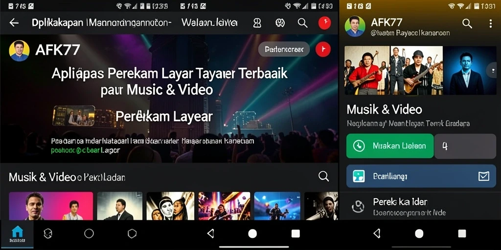 Antarmuka AFK77 yang user-friendly dan fitur perekaman layar yang lengkap.