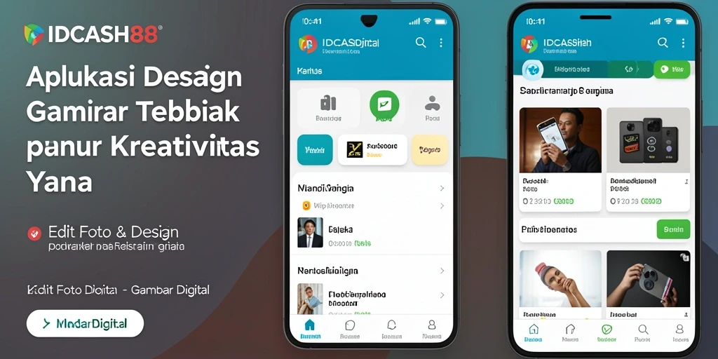 Tampilan antarmuka utama IDCASH88 dengan berbagai fitur desain.