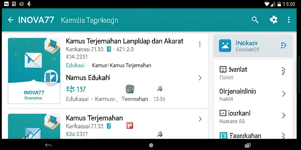 Tampilan antarmuka INOVA77 untuk penerjemahan bahasa yang efisien.