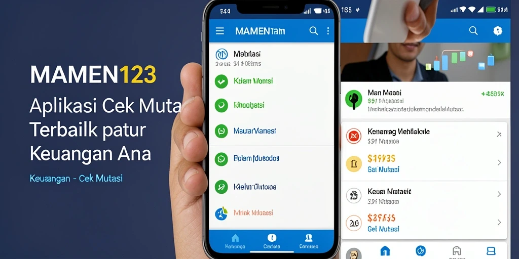 Antarmuka aplikasi MAMEN123 saat memantau mutasi keuangan.