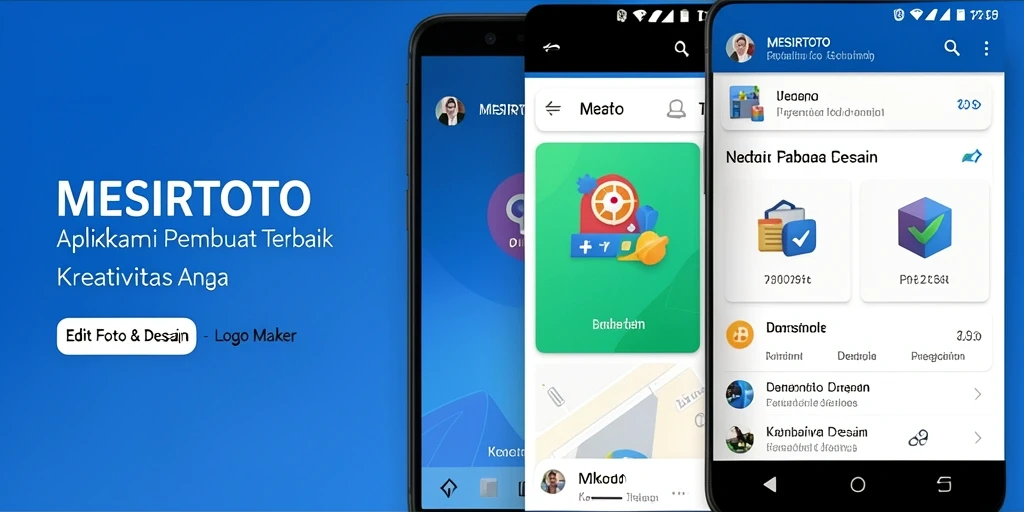 Antarmuka aplikasi MESIRTOTO yang user-friendly untuk pembuatan logo.