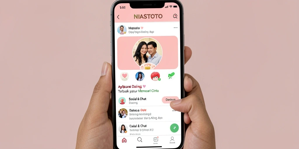 Antarmuka user-friendly aplikasi NIASTOTO untuk mencari pasangan.