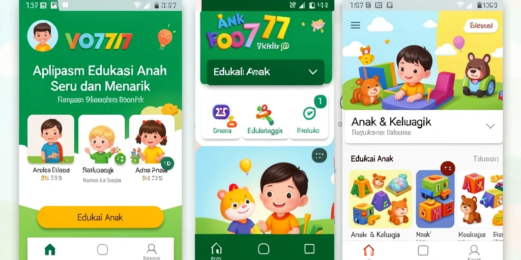 Antarmuka VO777 yang menarik untuk anak-anak.