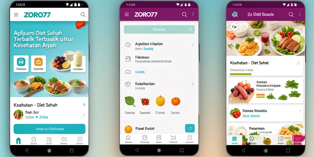 Antarmuka ZORO77 yang sederhana dan informatif untuk Diet Sehat.